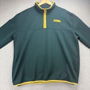 Ducks Unlimited Pullover Mens XXL Green Snap Button Fleece Hunting Outdoor